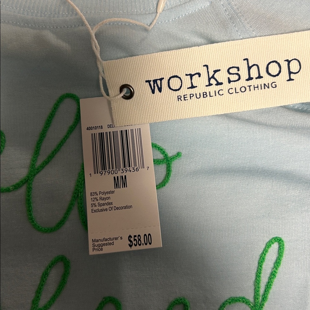 Workshop Republic Clothing Sky Blue 'Hello Weekend' Top - Picture 4 of 8